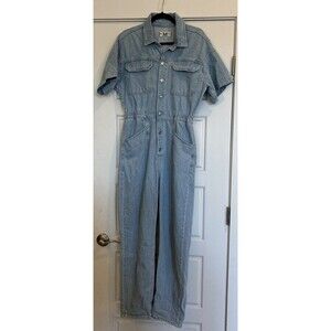 Free People, We The Free Marci Denim Jumpsuit, Coverall Clear Skies, Sz Medium,
